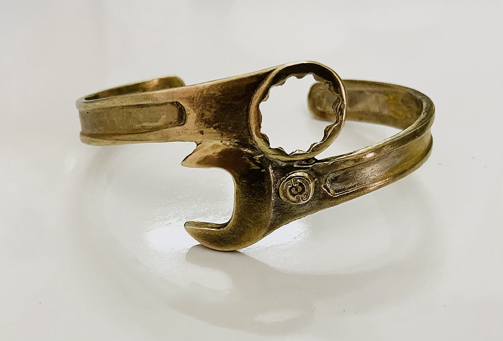 Thumbnail: Wrench spanner brass bracelet