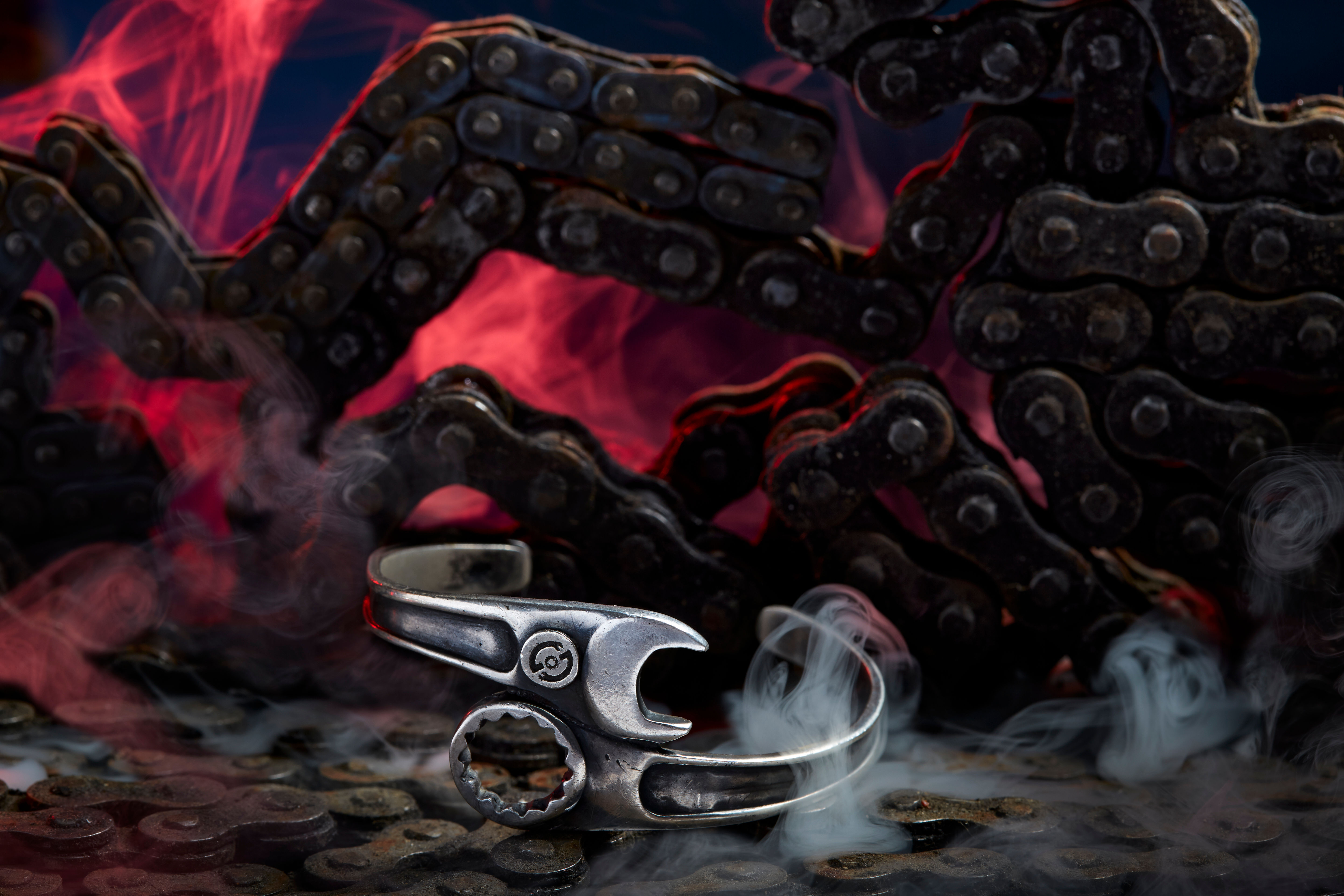 Handmade Oxidized 925 sterling silver Spanner bracelet