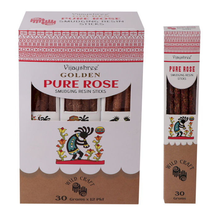 Golden Smudging Resin Sticks - Pure Rose 30g