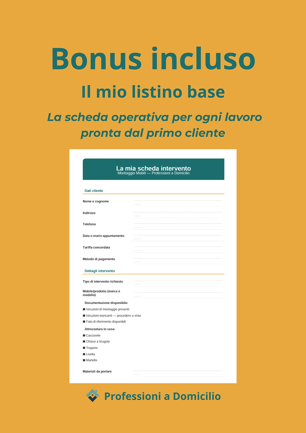 Miniatura: Scheda intervento bonus incluso nella guida per montaggio mobili a domicilio