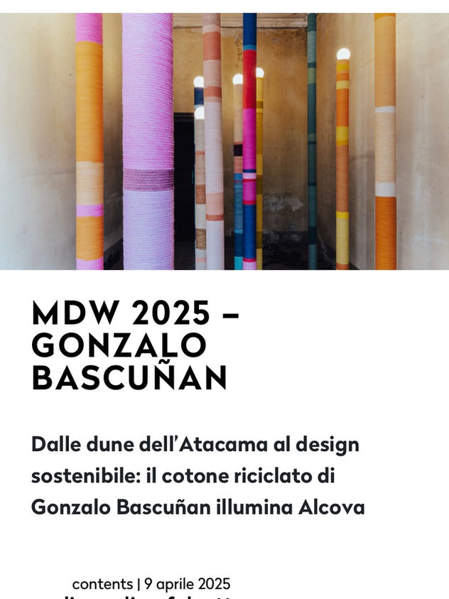MDW 2025 article on Gonzalo Bascuñan's sustainable design