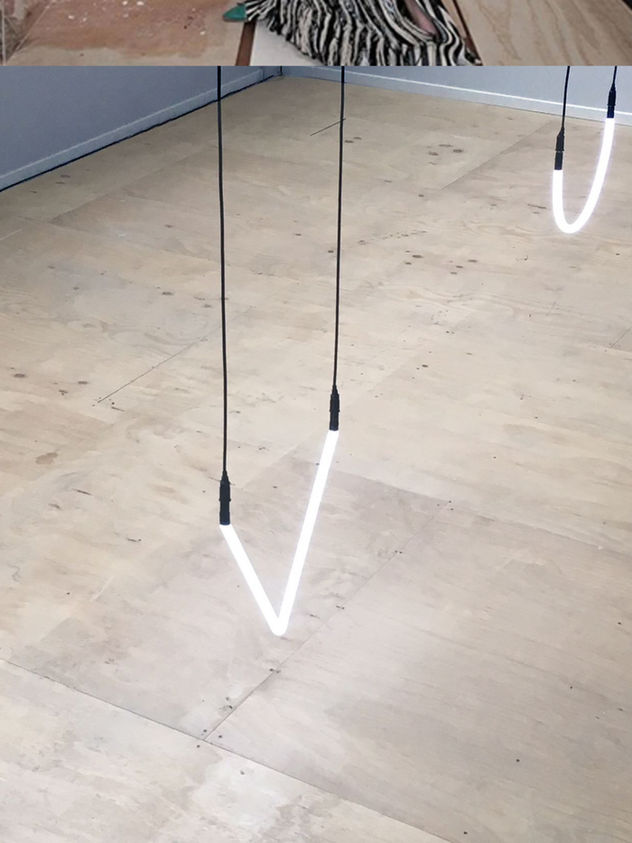 Light installation by Gonzalo Bascuñan and Karin Aducci for a fashion show at Amsterdam Fashion Week supported by Mercedes-Benz