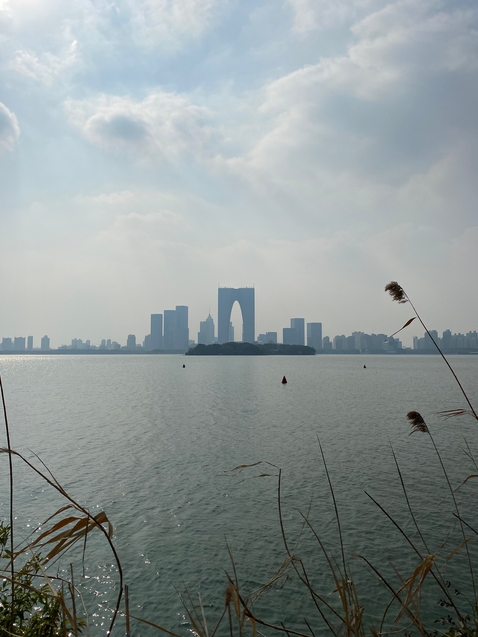 View of Suzhou center from Jinji lake
