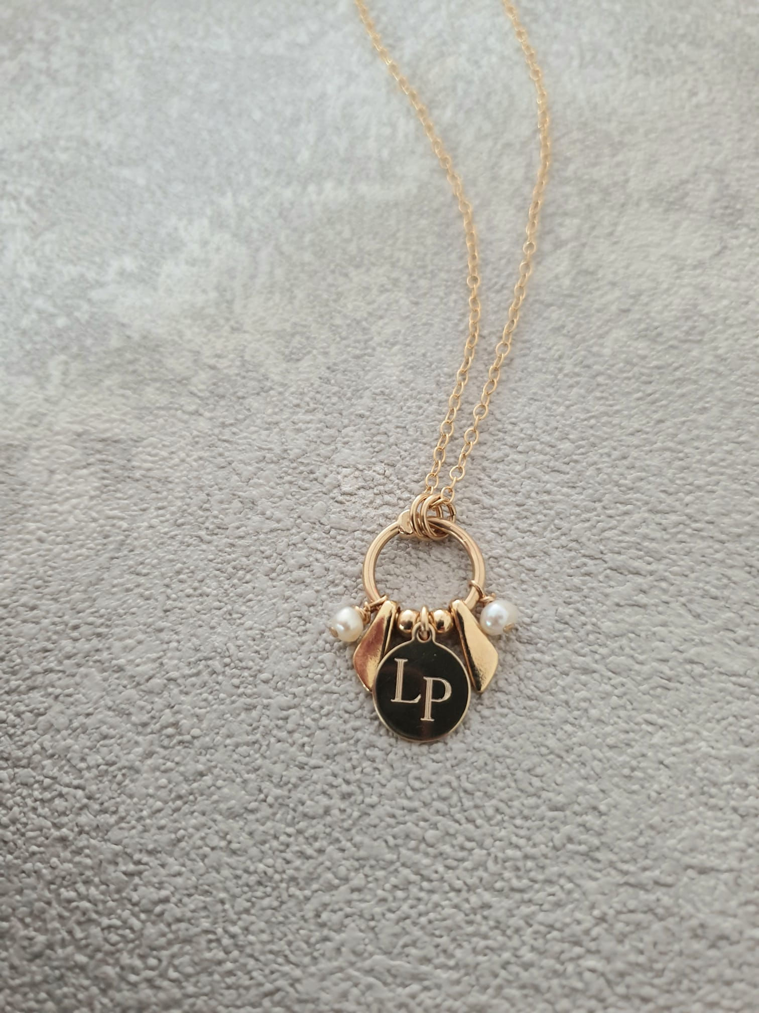 Gold and Pearls Letter Necklace