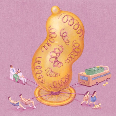 Trap Syphilis in a condom