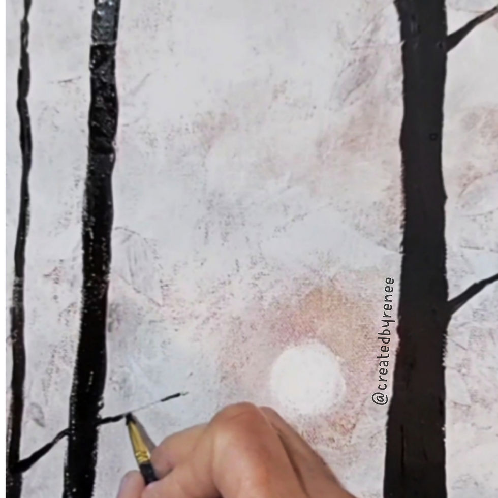 Thumbnail: soft white autumn trees 12 x 16 acrylic on canvas