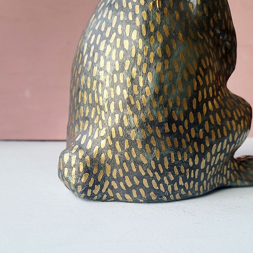Thumbnail: rustic paper mache rabbit sculpture
