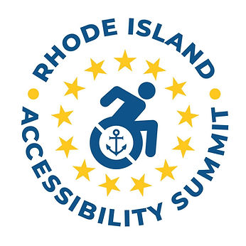 It's an image that says Rhode Island Accessbility Summit. In the middle is the wheelchair symbol with text going aound it.