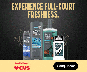 Pick me ups animated push notification for Walgreens for Men's Final Four®, featuring Grant hill, shop now button, range of products and call to action headlines.