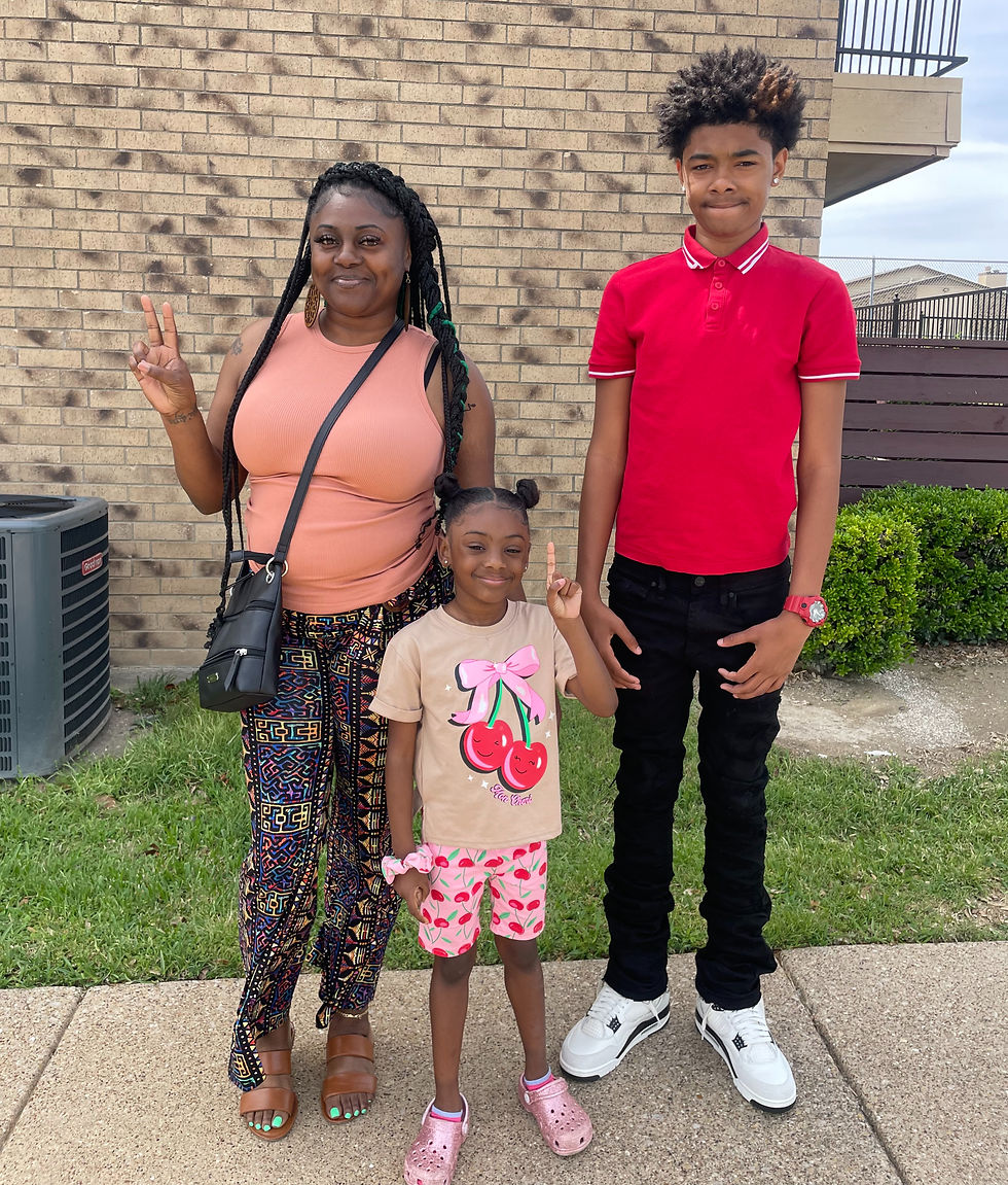 Nisa with her two children