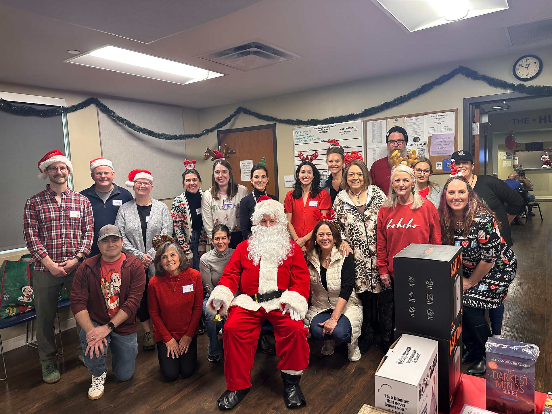 Volunteers with Santa