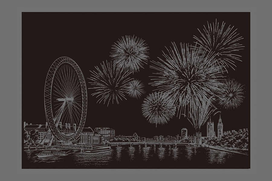 Thumbnail: Scratch Postcard - Fireworks