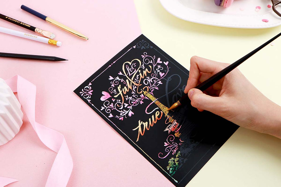 Thumbnail: Scratch Calligraphy Art Postcard 1 Pc