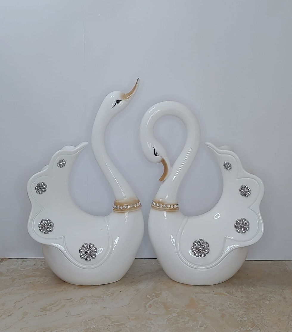 Miniatura: Cisnes con detalle de Cromo de 40 cm