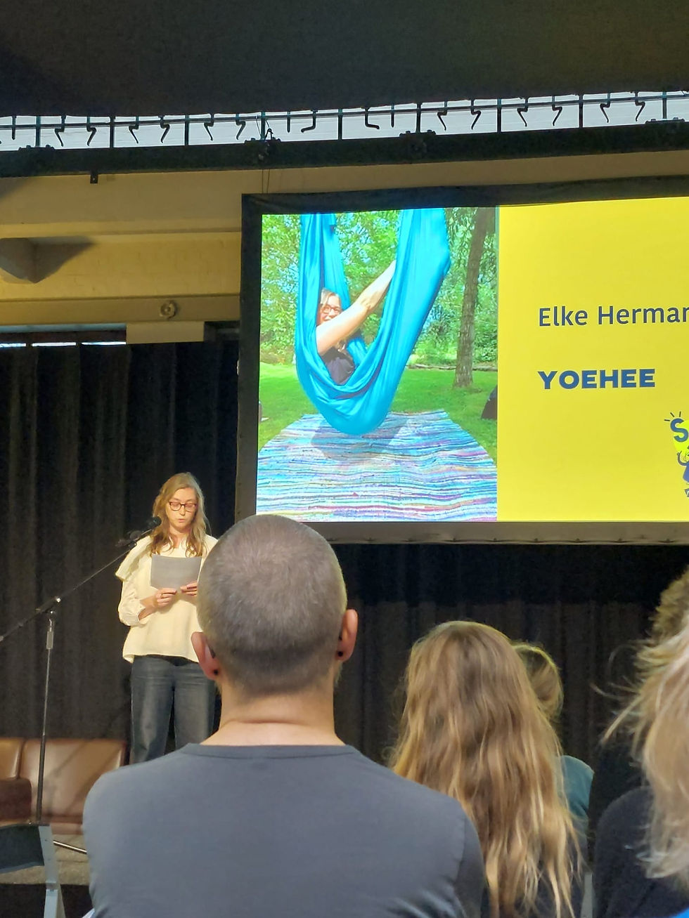 Ik sta op het podium