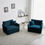 Thumbnail: Couture Chenille Upholstered Wide Arm Chairs