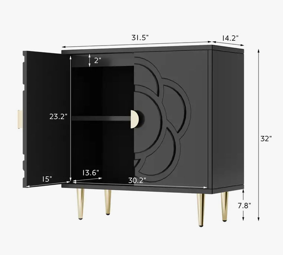 Black Petite Console Cabinet