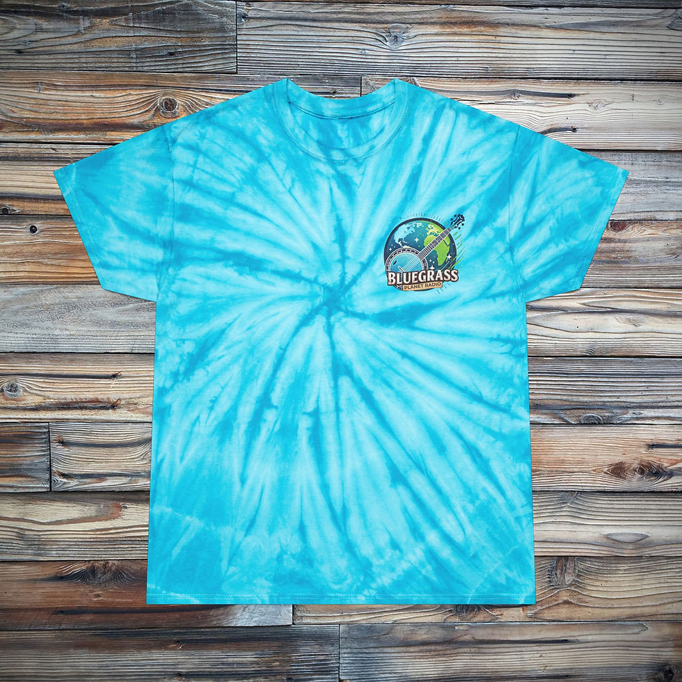 Thumbnail: Tie-Dye T‑Shirt — Bluegrass Planet Radio Cyclone Logo Tee