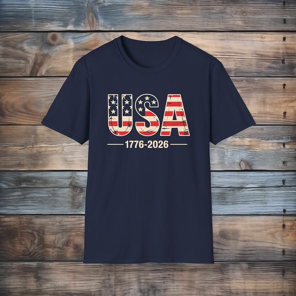 Thumbnail: USA Flag Typography T-Shirt | 1776-2026 Patriotic Tee