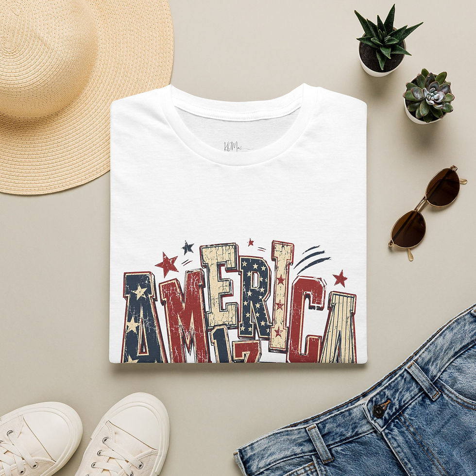 Thumbnail: America Retro Flag Lettering T-Shirt | Patriotic 4th of July Tee