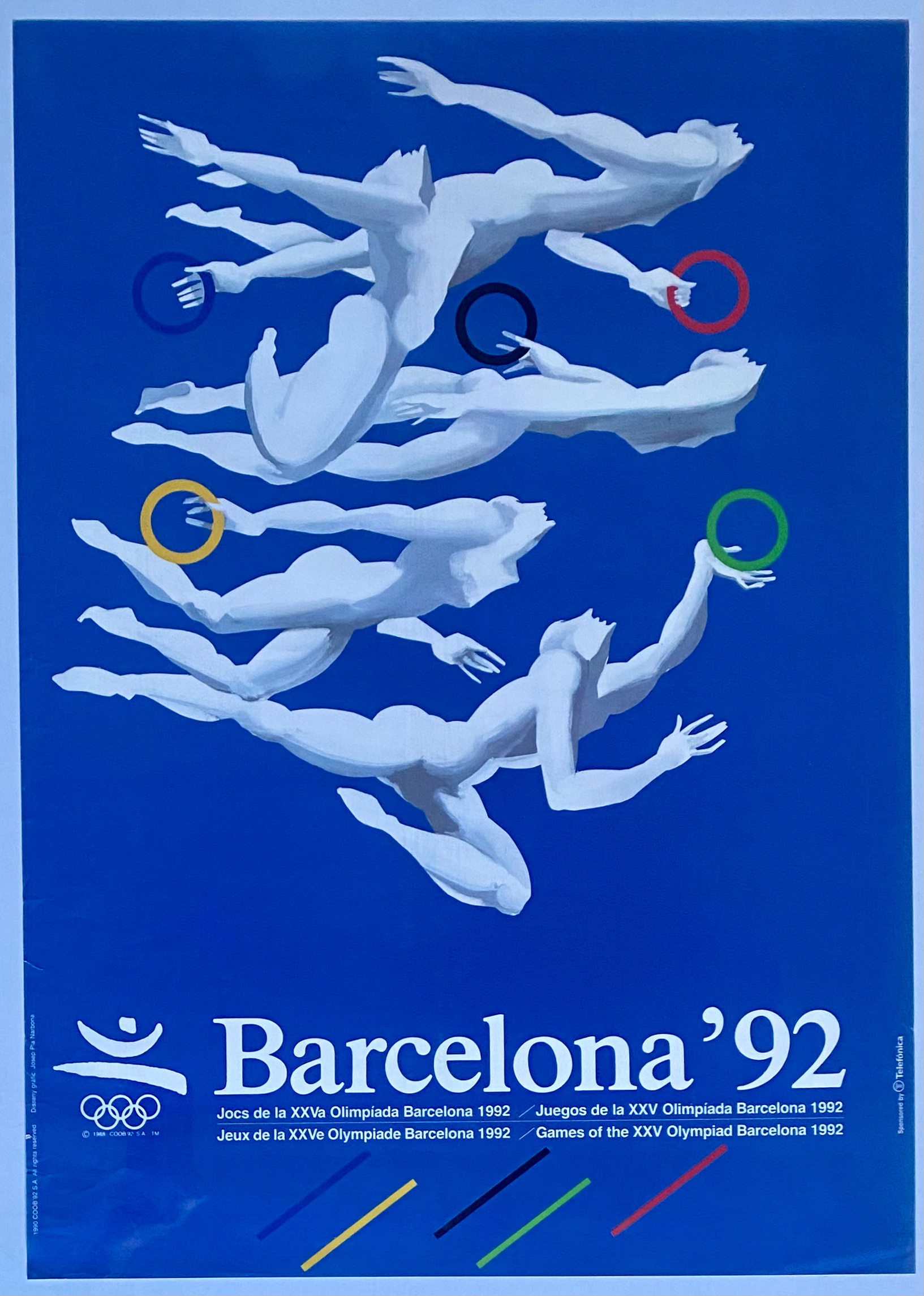Barcelona'92 Olympics "athletes with Olympic rings"