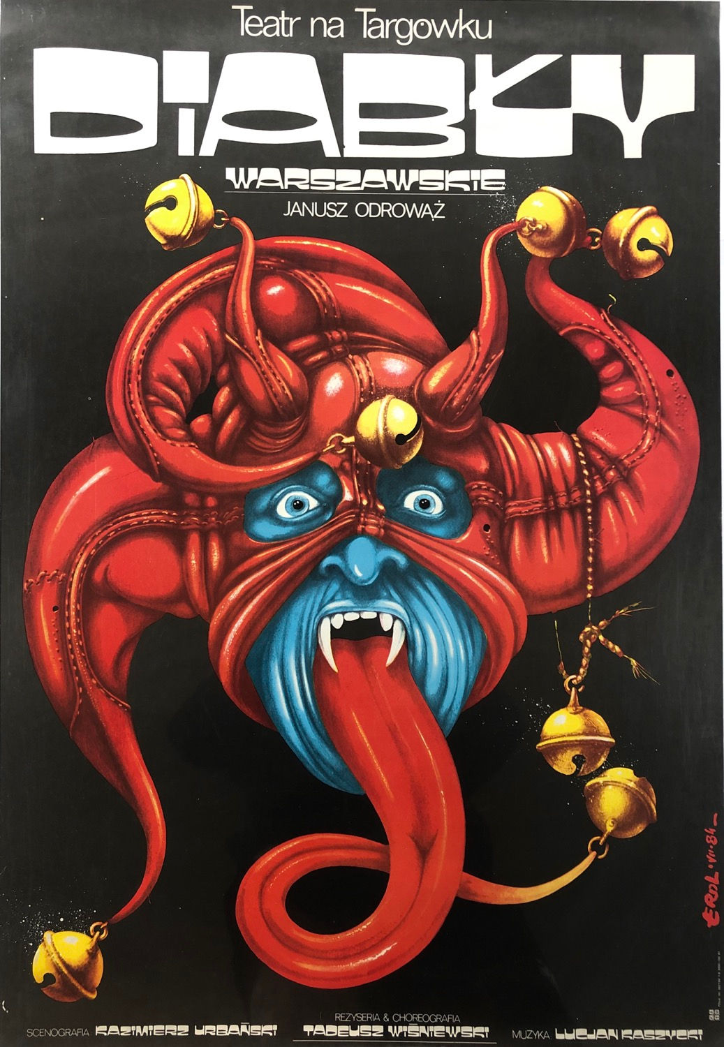 Warsaw Devils. Polish Theatre vintage poster.