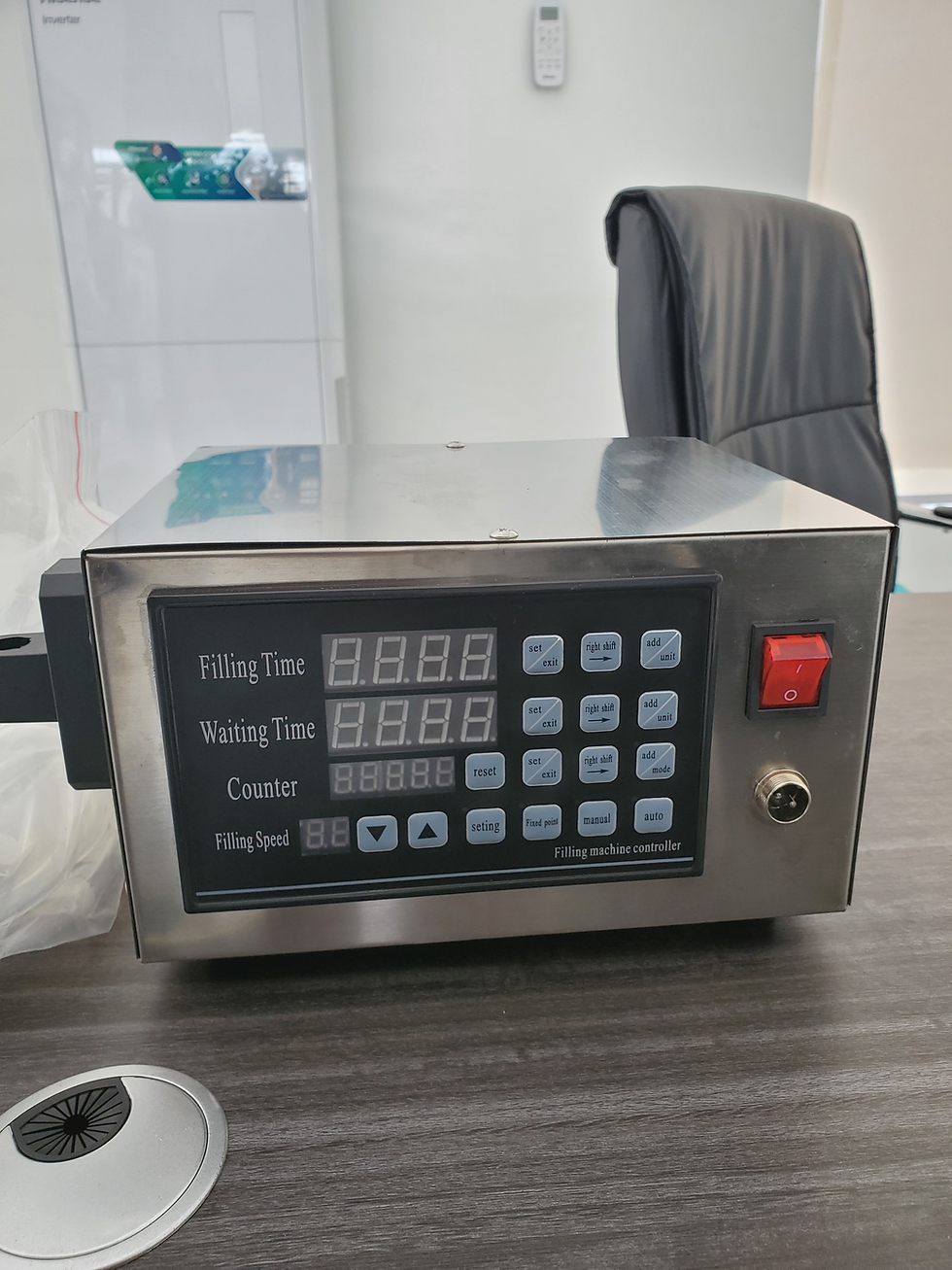 Control panel with digital display for filling and counting