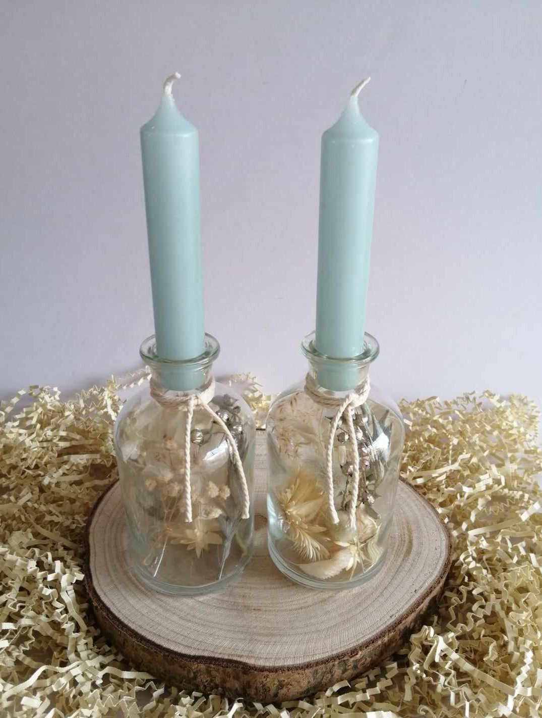 Glazen kruikjes - set mintgroen