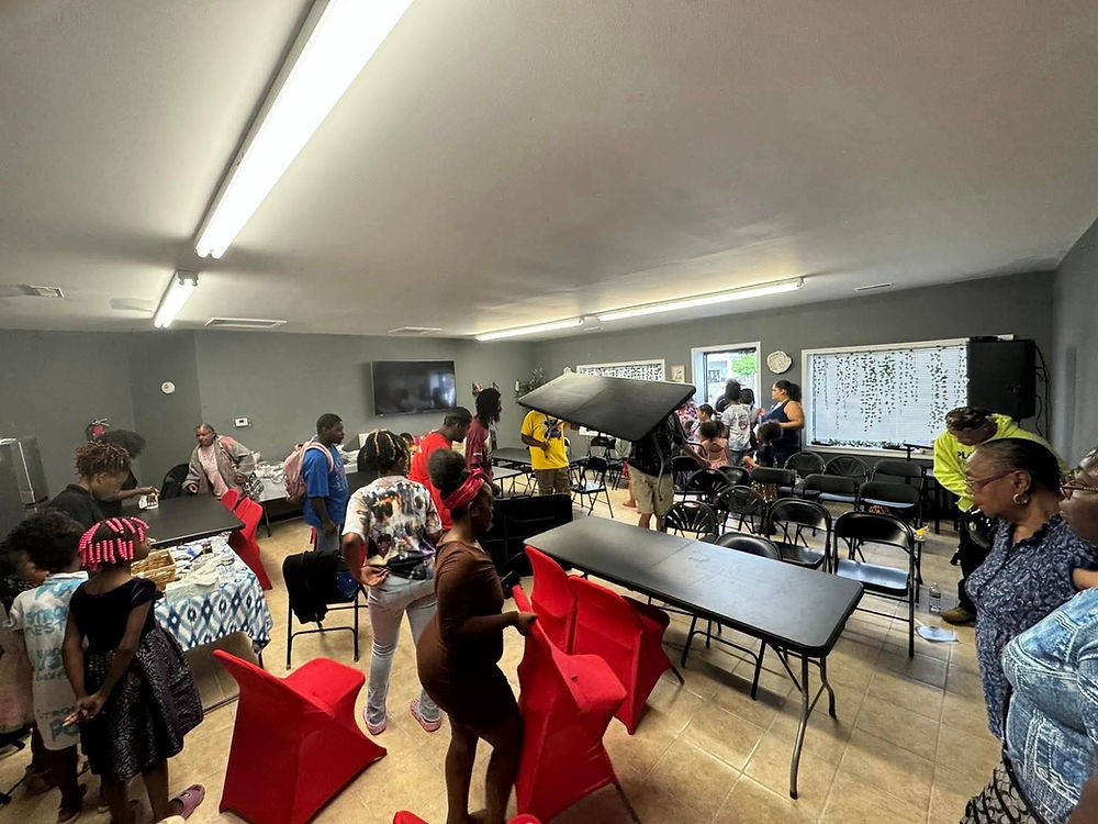 People gathered for a community event