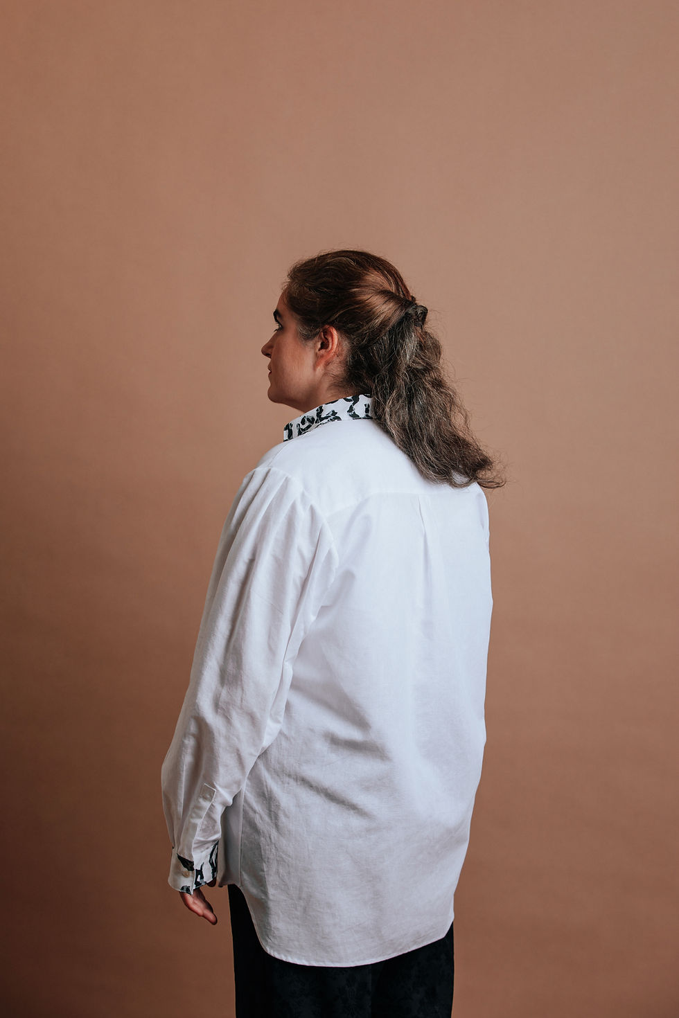Thumbnail: Size M  - Pleated sleeve shirt - White linen/cotton