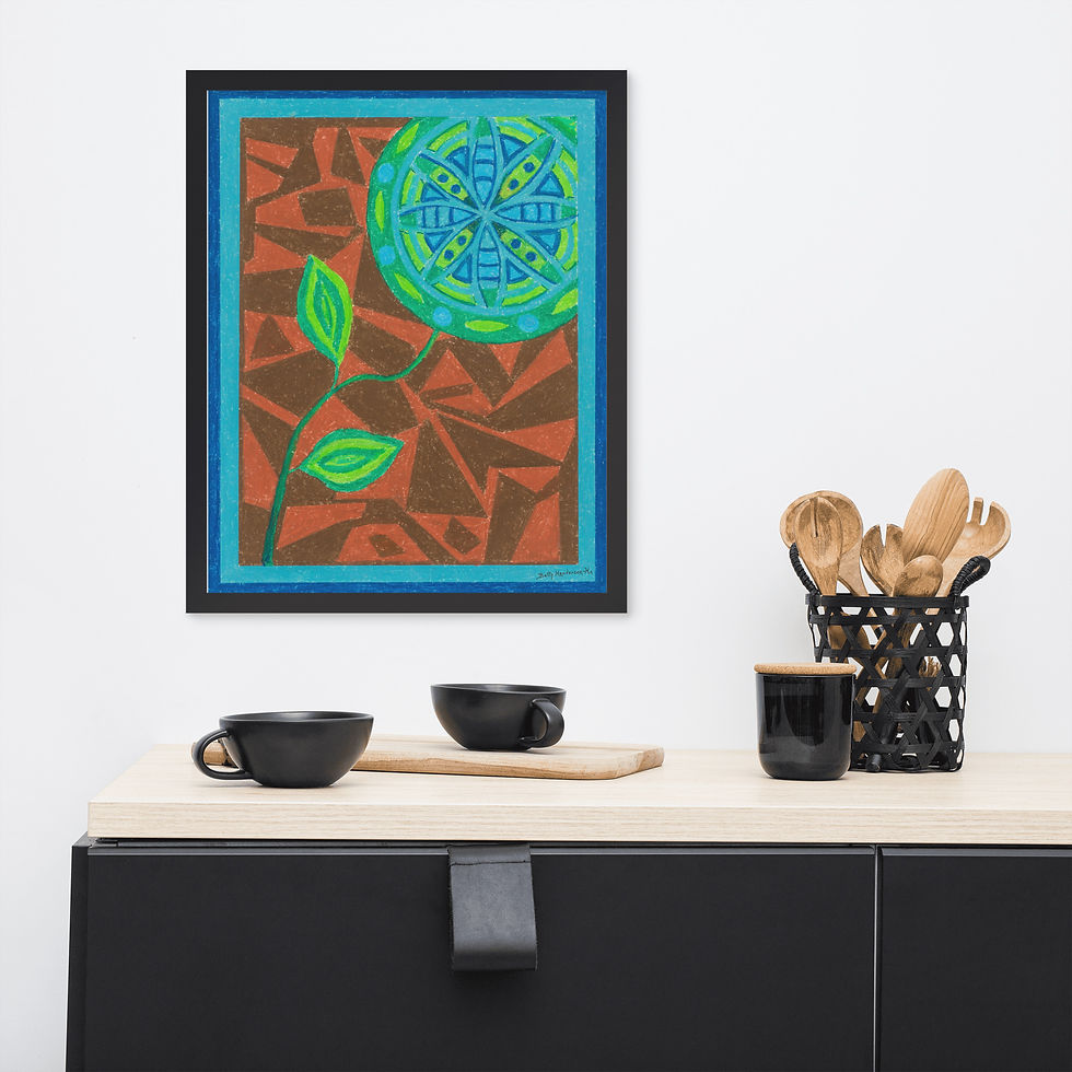 Thumbnail: Abstract Flower Framed photo paper poster