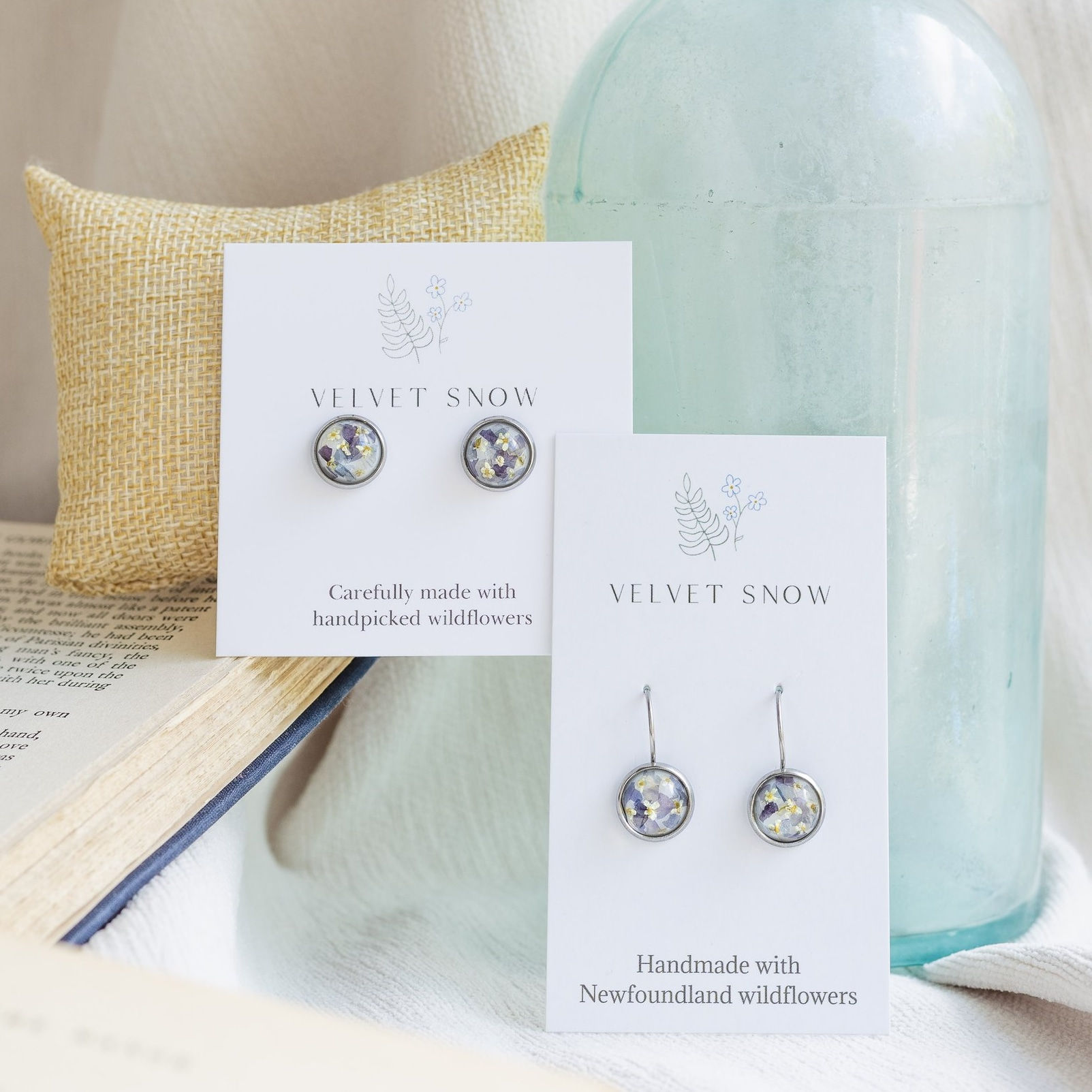 Lupine & Queen Anne's Lace Earrings