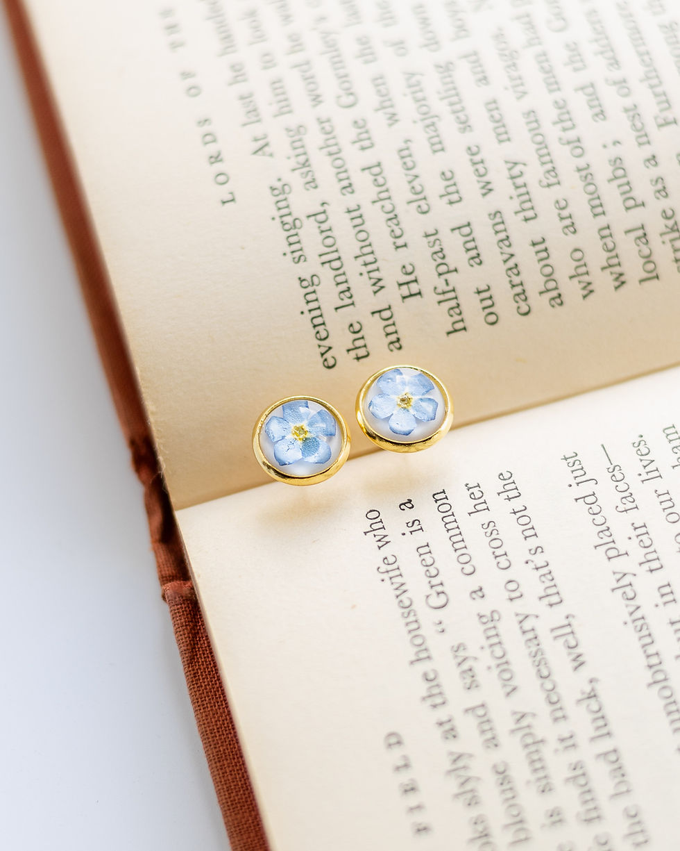 Thumbnail: Forget Me Not Studs (small, round)