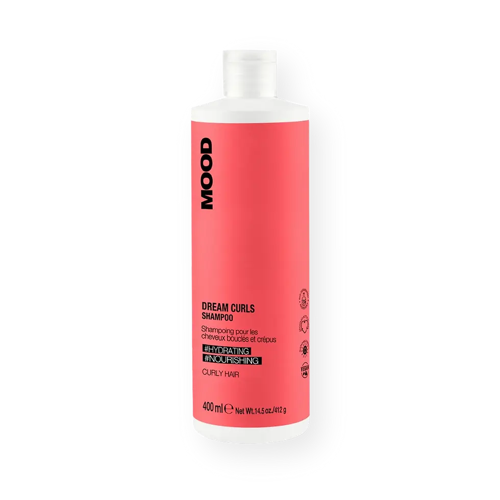 MOOD Dream Curls shampoo – milde reiniging die krullen hydrateert en definitie geeft, 400 ml