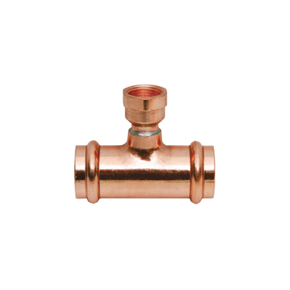 Copper Tee P x P x FPT 1-1/2'' x 1-1/2'' x 3/4''