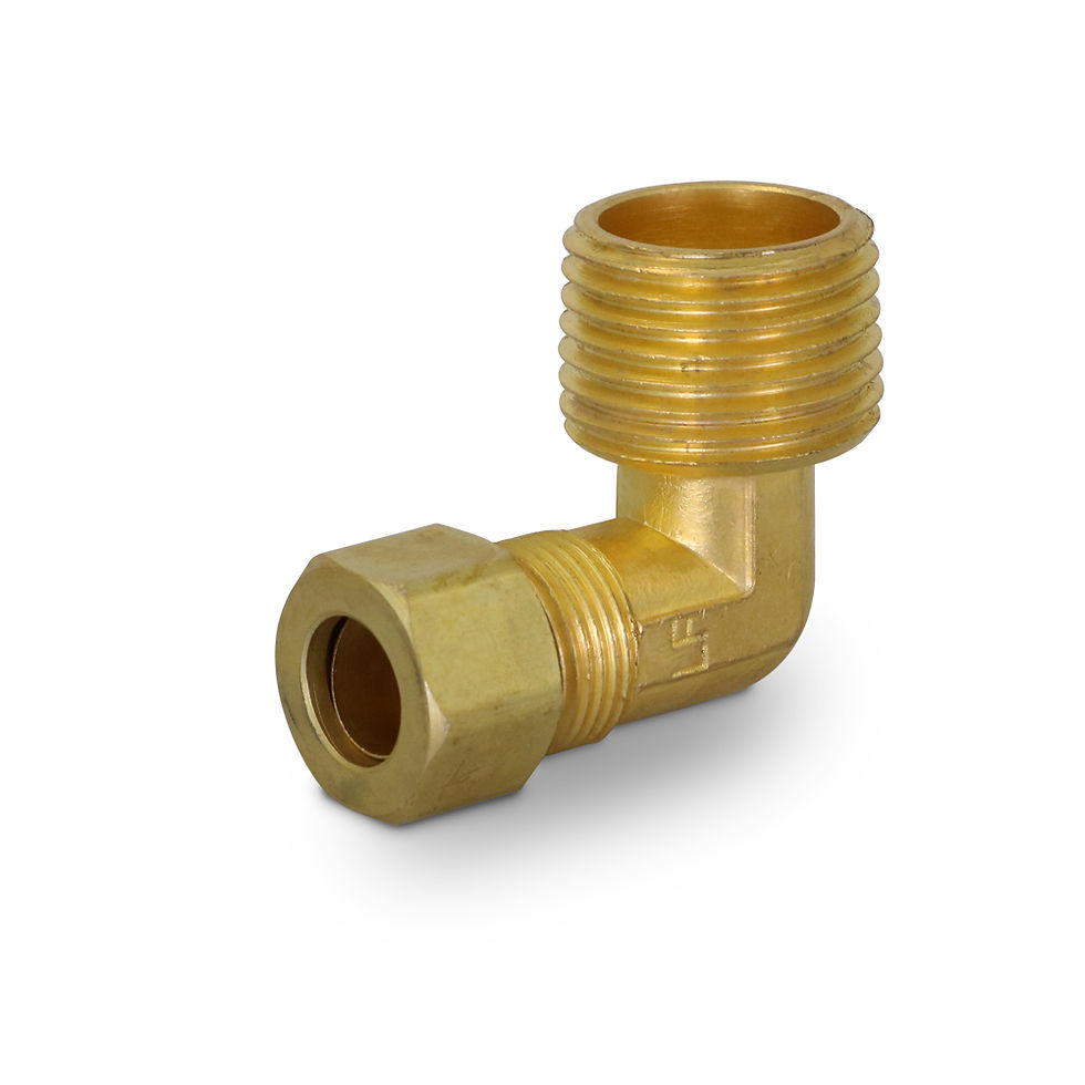 1/4" OD X 1/4" MIP COMPRESSION ELBOW LEAD FREE BRASS