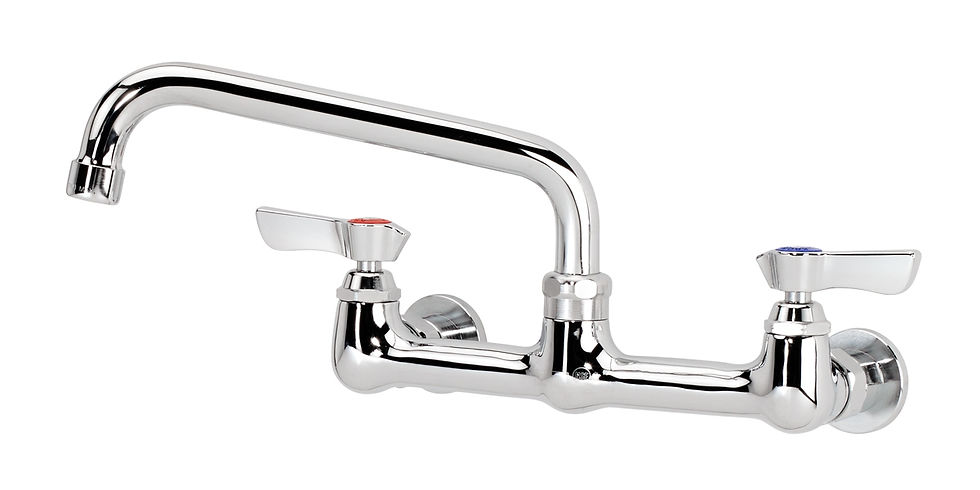 SILVER SERIES 8" CENTER WALL FAUCET 1/4 TURN CERAMIC VALVES WITH 8" SPOUT
