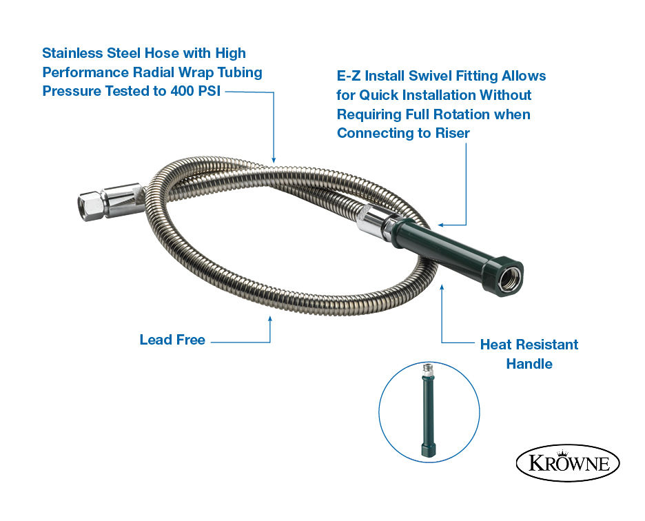 ROYAL SERIES 44" PRE-RINSE HOSE WITH GRIP