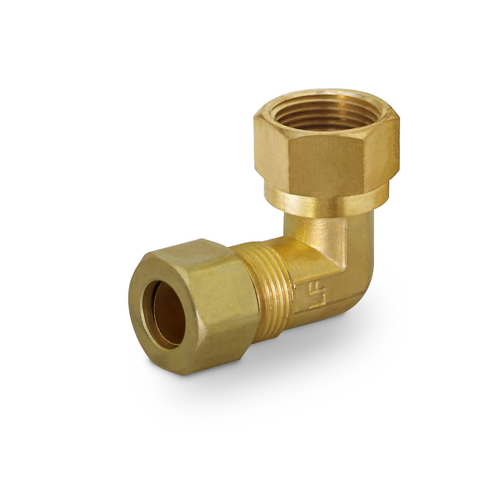 3/8" OD X 1/2" FIP COMPRESSION ELBOW LEAD FREE BRASS