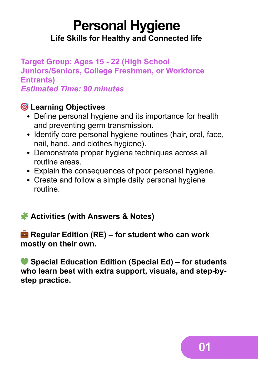 Thumbnail: Personal Hygiene - Life Skills Kit for Health & Confidence