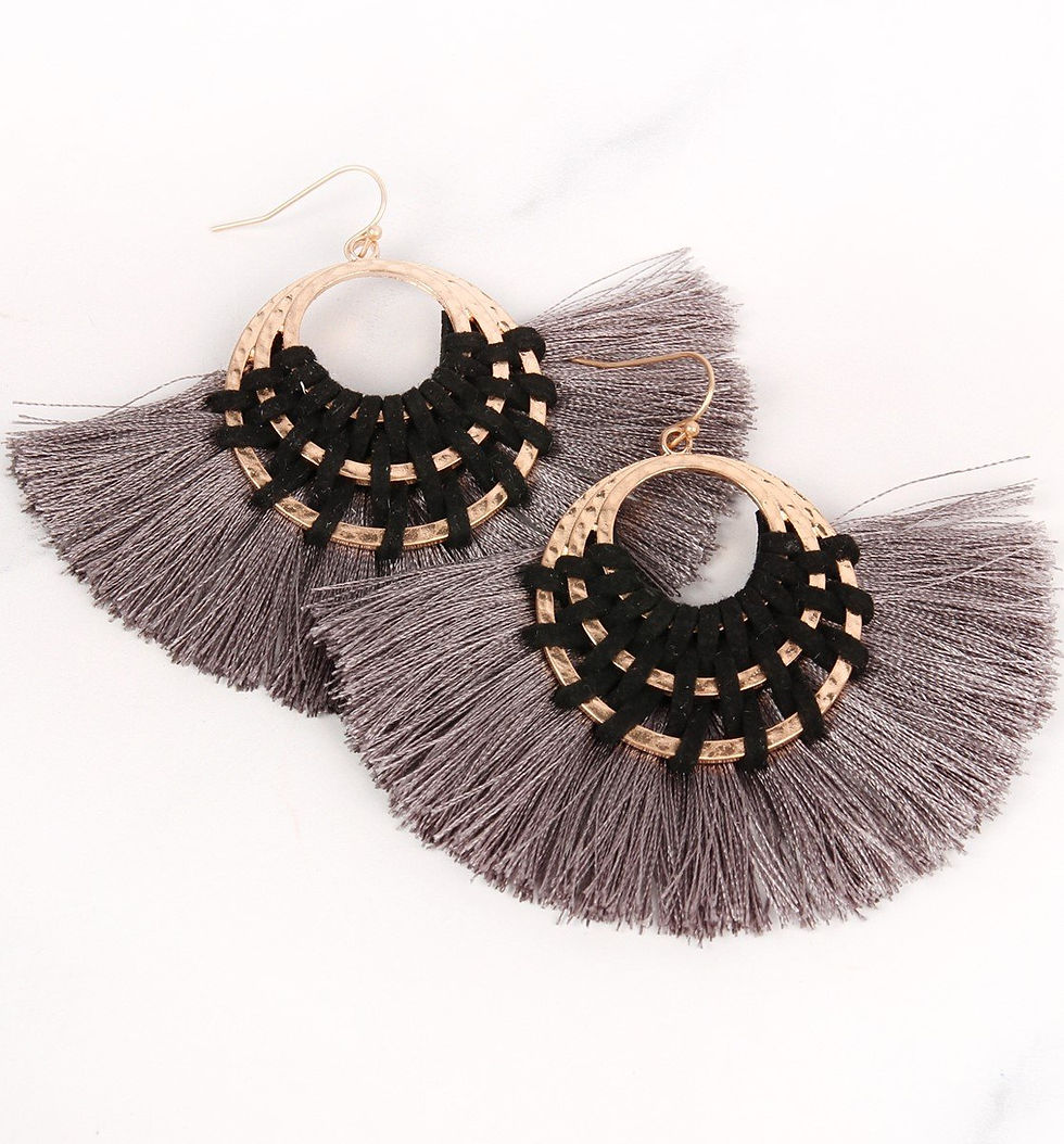 Thumbnail: Classic Fan Tassel Earrings