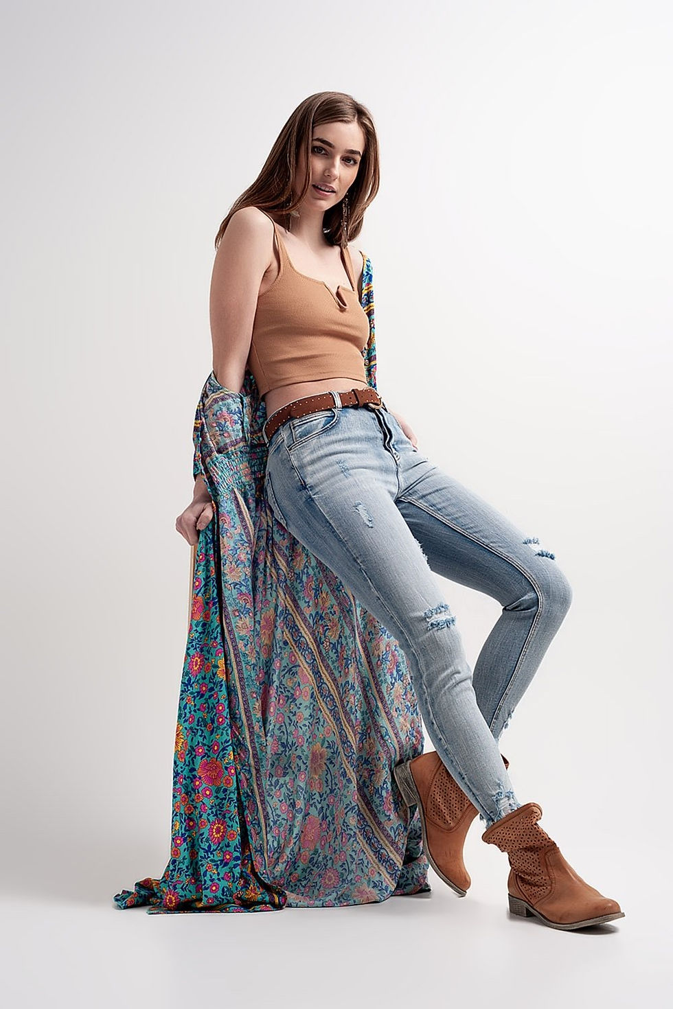 Thumbnail: Rib Crop Top in Beige