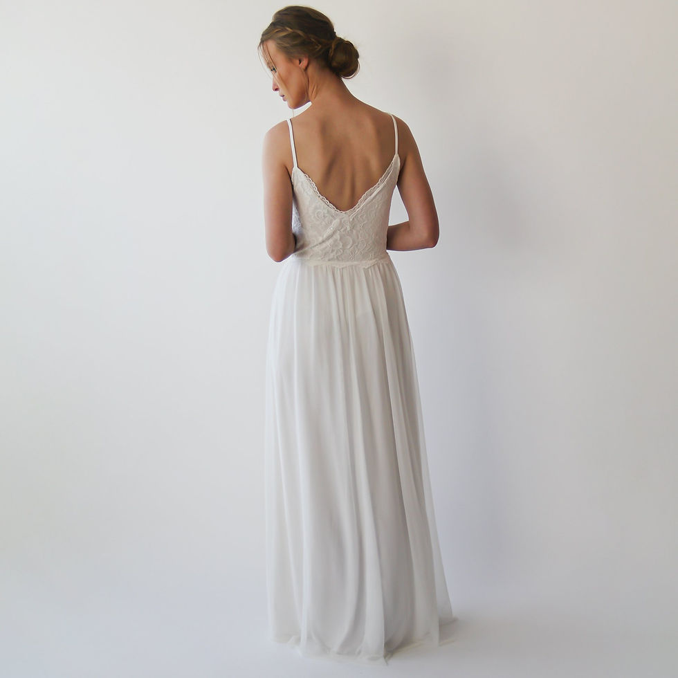 Thumbnail: Wrap Straps  Wedding Dress With Chiffon Mesh
