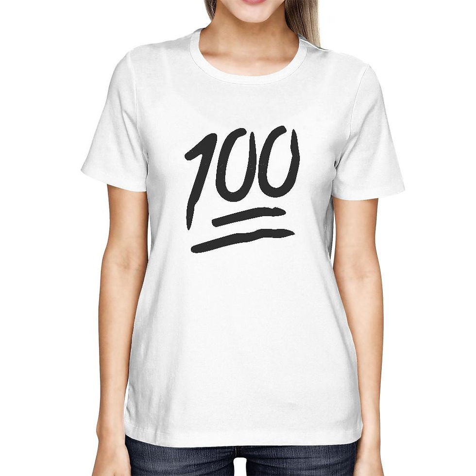 100 Points T-Shirt Back to School Tee Ladies Cute Short Sleeve Shirt