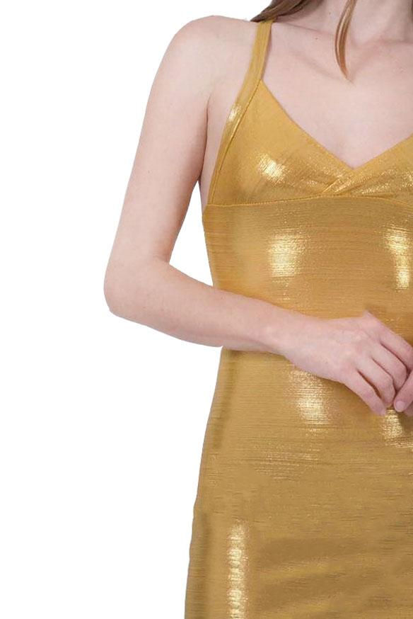 Thumbnail: Ferrari Shiny Body-Con Gold Dress
