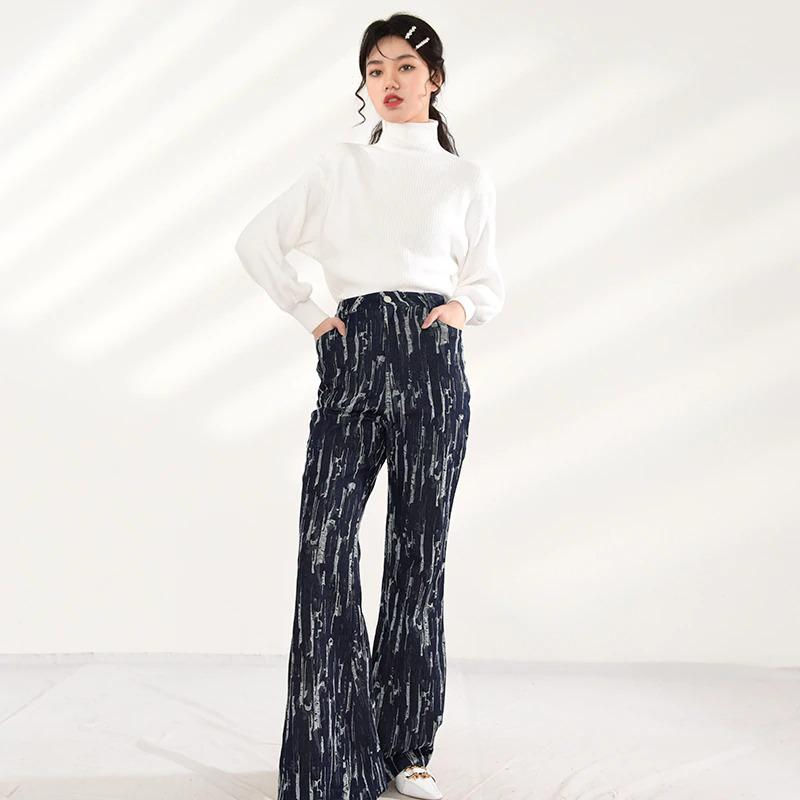 Thumbnail: Takarra High Waist Denim Pants - Deep Blue