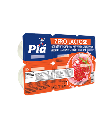 Iogurte Integral Zero Lactose Morango Bandeja 540g | Cooperativa Piá Iogurte Integral Zero Lactose Morango Bandeja 540g | Cooperativa Piá