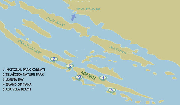 Kornati Tour Route