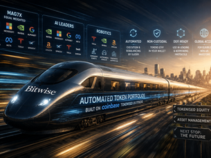 Asset manager Bitwise has launched a set of automated portfolios built on Coinbase's tokenised US stocks, letting eligible non-US investors follow preset investment strategies while keeping their tokens in their own wallets rather than handing custody to a fund manager.    The product, called Automated Token Portfolios, allows users to automatically replicate and rebalance professionally designed baskets of Coinbase's tokenised shares. Bitwise sets the portfolio methodology; execution and rebalancing are handled by Glider. Because the underlying tokens never leave the investor's non-custodial wallet, Bitwise is positioning the structure as materially different from a traditional fund wrapper, and says the retained tokens can also be used separately in DeFi lending or borrowing protocols, subject to the risks of those platforms.    Three portfolios are live at launch. Mag7X offers equal weighted exposure to Apple, Microsoft, Nvidia, Alphabet, Amazon, Meta and Tesla, plus SpaceX. An AI L