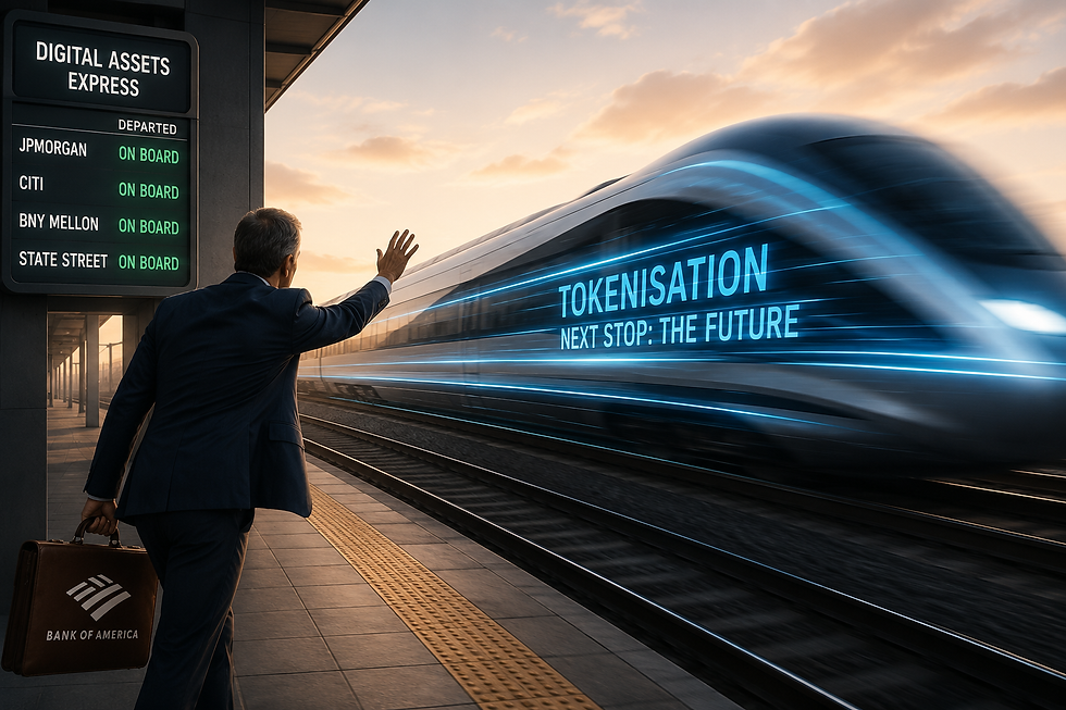 Bank of America has appointed Sonali Theisen as head of its global digital assets platform, alongside Adam Dixon as global head of digital asset transformation and Kevin Milsom as head of platforms AI transformation, according to Bloomberg reporting confirmed across multiple outlets on 17 and 18 July. The moves give America's second largest bank by assets a unified leadership structure for tokenisation for the first time, years after JPMorgan, Citi, BNY and State Street built out visible digital asset franchises of their own. Why this matters to UK founders and investors Bank of America's UK and European corporate and markets businesses sit alongside HSBC, Barclays and Citi as the banks most likely to determine how quickly tokenised deposits, collateral and settlement reach UK corporates and treasury teams. A bank of this scale finally organising itself around digital assets is a signal that tokenised infrastructure is moving from pilot to core banking strategy, the same shift HM